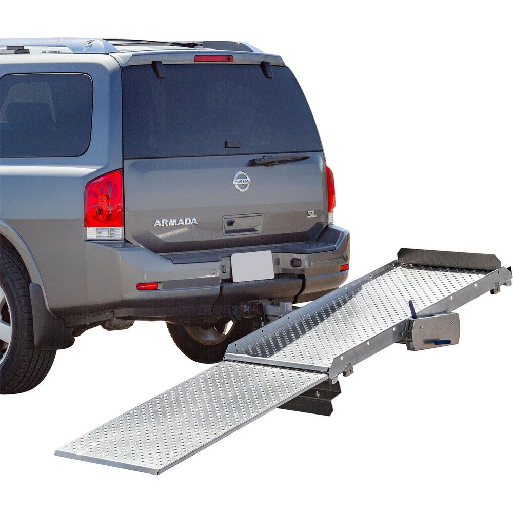 Trailer & Truck Cargo Accessories; Type: Cargo/Mobility Carrier w/Ramp; For Use With: 2" Receivers; Material: Aluminum; Length: 52-3/4; Width (Inch): 27-3/4; Color: Silver; Load Capacity (Lb.): 350.000