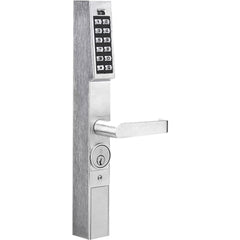 Lever Locksets; Lockset Type: Rim Exit Trim with Keypad; Key Type: Conventional; Back Set: 2-3/4; Cylinder Type: Conventional; Material: Metal; Door Thickness: 1 3/8 - 1 3/4; Finish: Satin Chrome