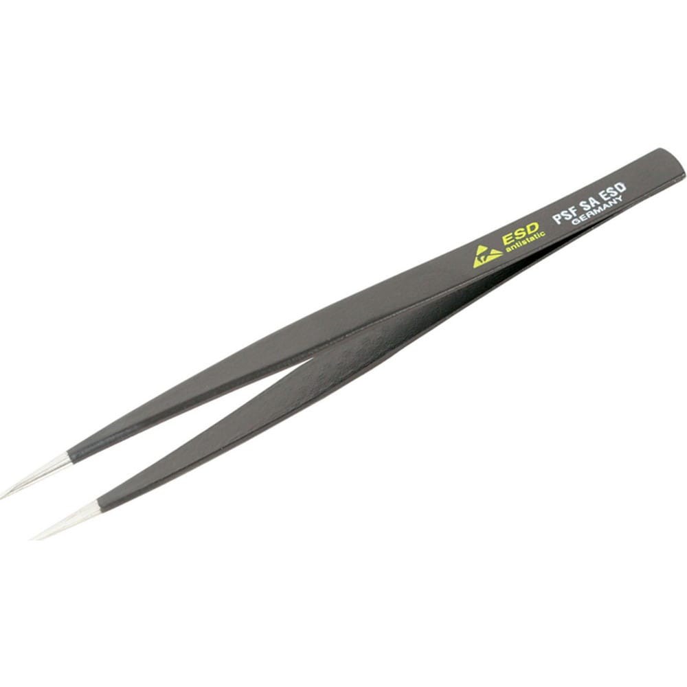 Tweezers; Tweezer Type: ESD Safe; Pattern: Solid Color; Material: Steel; Tip Type: Long, Round; Tip Shape: Pointed; Overall Length (Inch): 4-3/4