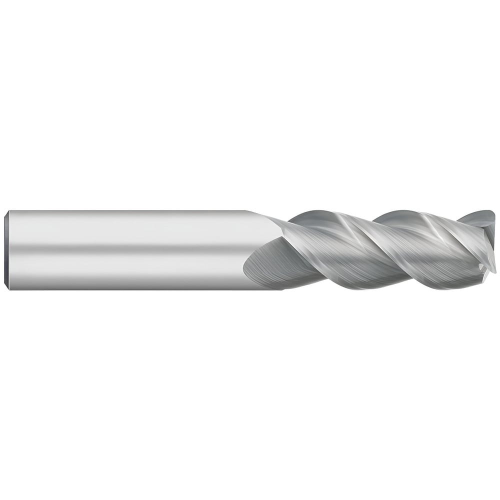 Corner Radius End Mill: 1/4" Dia, 1/2" LOC, 1.00 mm Radius, 3 Flute, Solid Carbide