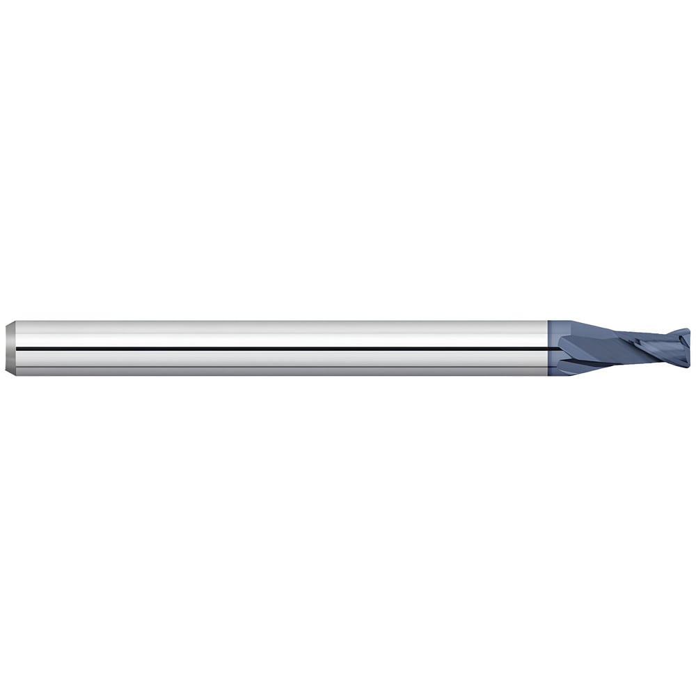 Corner Radius End Mill: 3/64" Dia, 1.80 mm LOC, 0.0100" Radius, 2 Flute, Solid Carbide