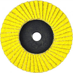 Flap Disc:  3" Dia, 5/8" Hole, 80 Grit, Ceramic Alumina, Type 29