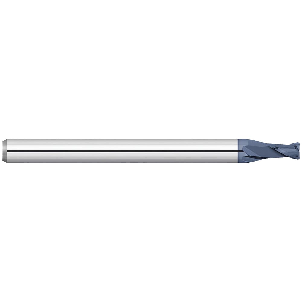 Corner Radius End Mill: 0.1000" Dia, 0.3" LOC, 0.0100" Radius, 2 Flute, Solid Carbide