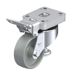 Specialty Casters; Mount Type: Plate; Style: Double Ball; Wheel Type: Tread on Core; Bearing Type: Plain Bore; Wheel Diameter: 4 in; Wheel Width: 1.4375 in