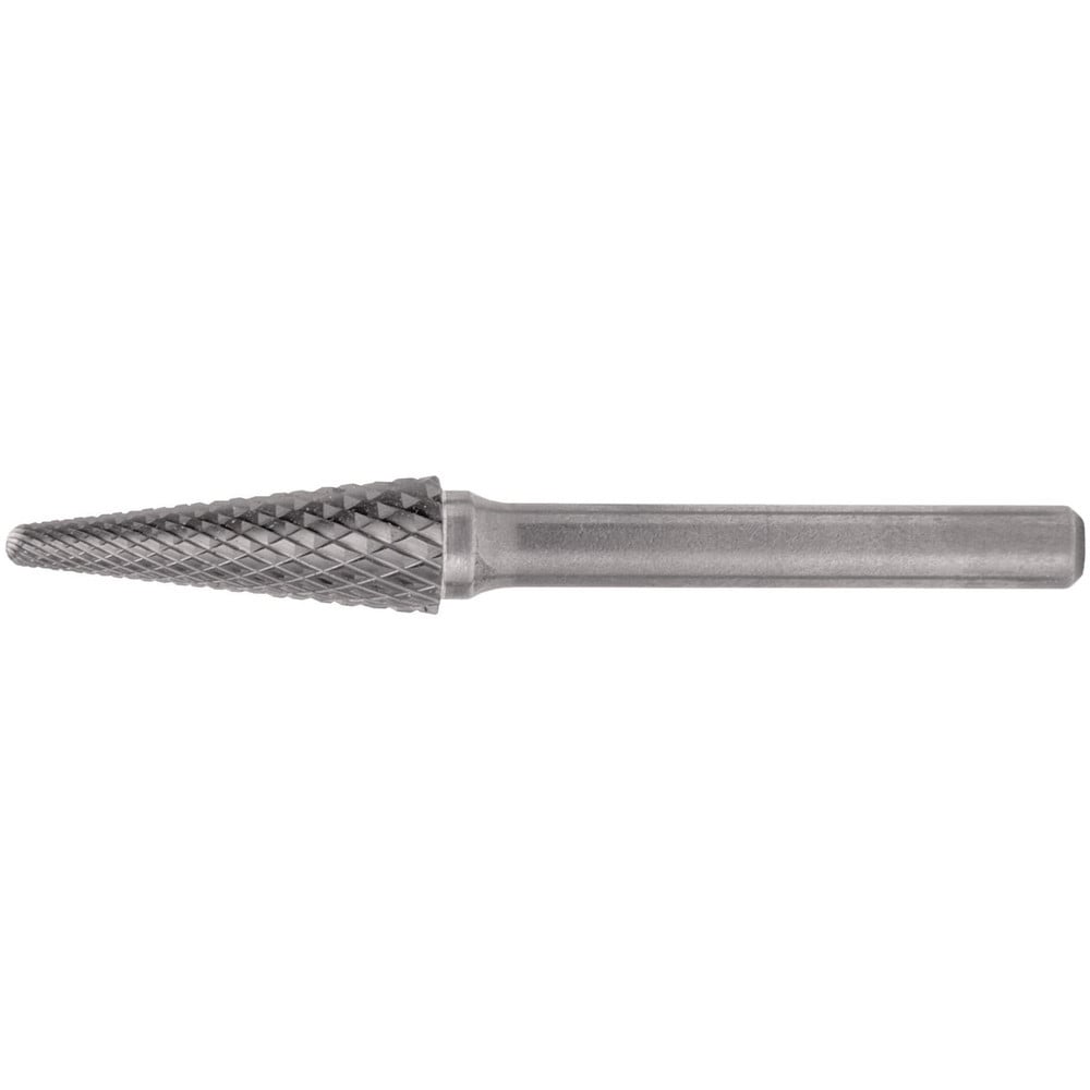 Abrasive Bur: SL-3L6, 3/8" Cut Dia, Cone with Radius End, Double Cut