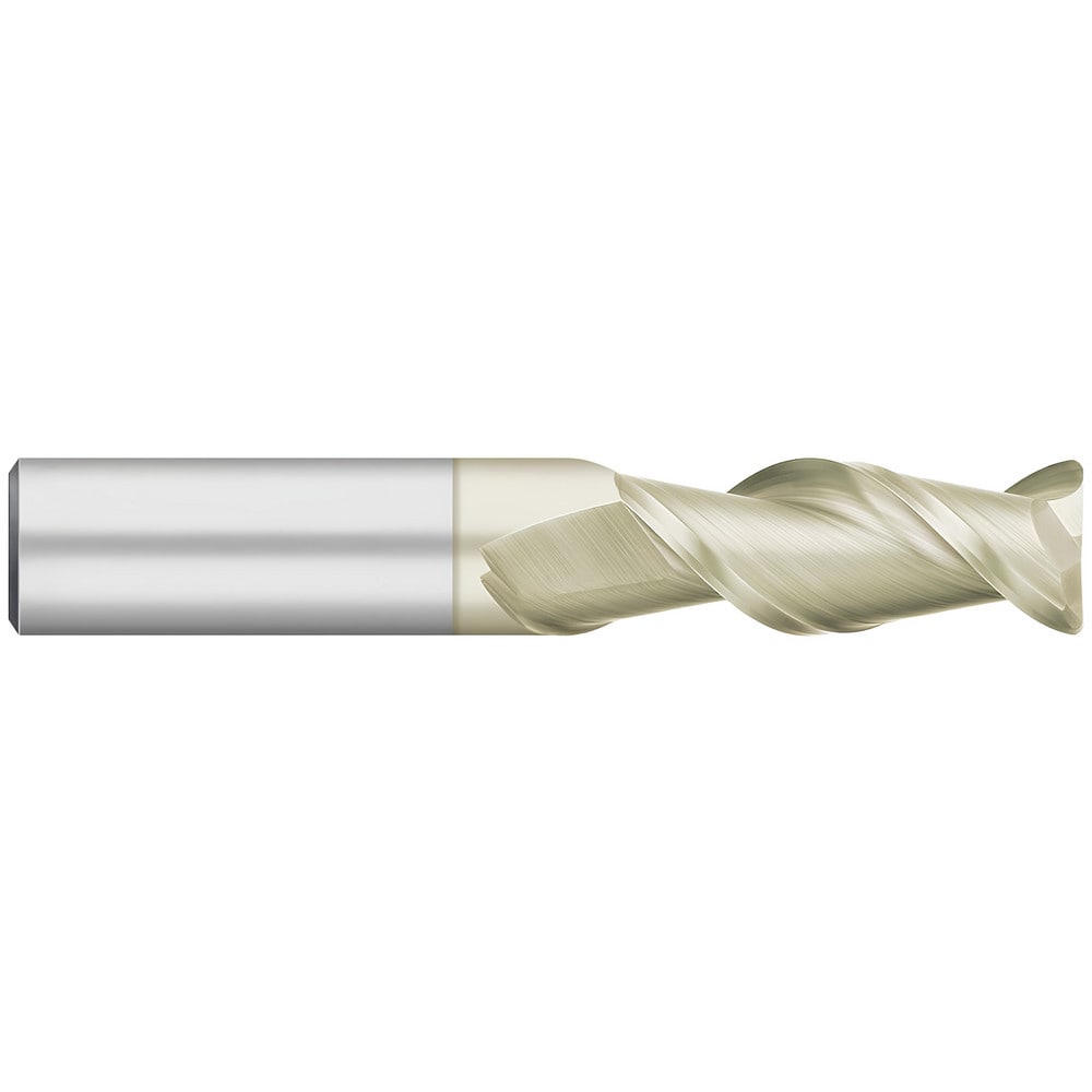 Corner Radius End Mill: 3/16" Dia, 3/8" LOC, 0.0200" Radius, 2 Flute, Solid Carbide