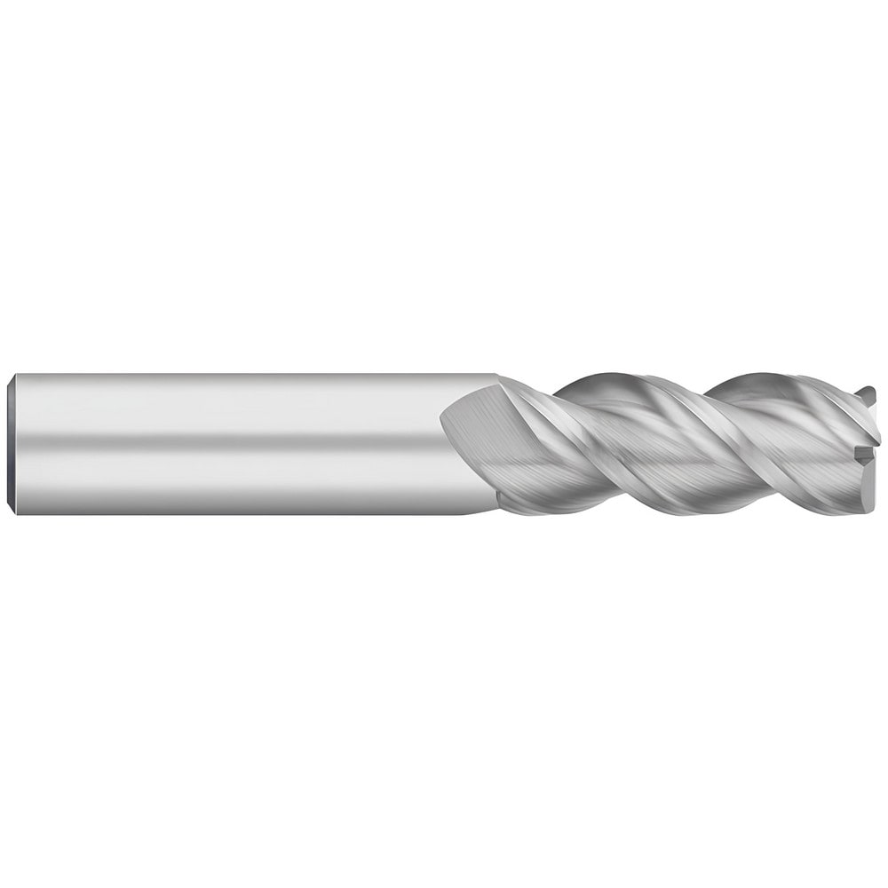 Corner Radius End Mill: 1/4" Dia, 3/4" LOC, 0.0600" Radius, 3 Flute, Solid Carbide