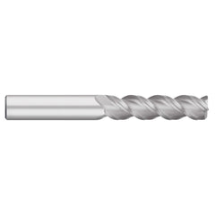 Corner Radius End Mill: 1" Dia, 2-1/4" LOC, 0.0400" Radius, 3 Flute, Solid Carbide