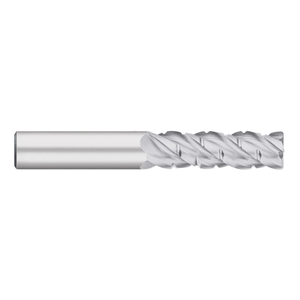 Roughing End Mill: 1/2" Dia, 4 Flute, Medium Pitch, 0.0300" Corner Radius, Single End, Solid Carbide