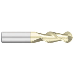 Ball End Mill: 3/16" Dia, 3/4" LOC, 2 Flute, Solid Carbide