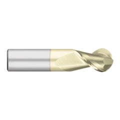 Ball End Mill: 1/2" Dia, 1-1/4" LOC, 2 Flute, Solid Carbide