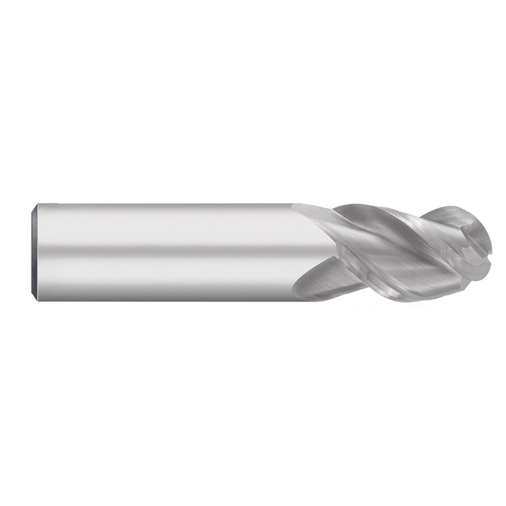 Ball End Mill: 1" Dia, 1-3/4" LOC, 3 Flute, Solid Carbide