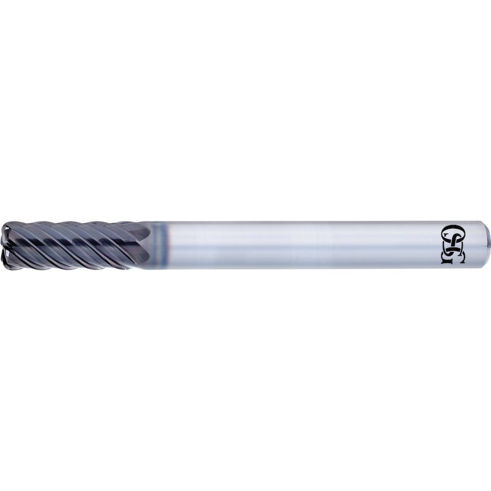 Corner Radius End Mill: 1/4" Dia, 5/8" LOC, 0.0100" Radius, 6 Flute, Solid Carbide