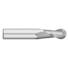 Ball End Mill: 5/8" Dia, 1-1/4" LOC, 2 Flute, Solid Carbide