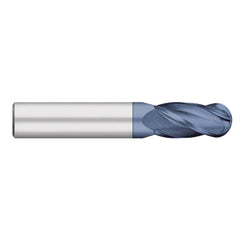 Ball End Mill: 3/8" Dia, 1" LOC, 4 Flute, Solid Carbide