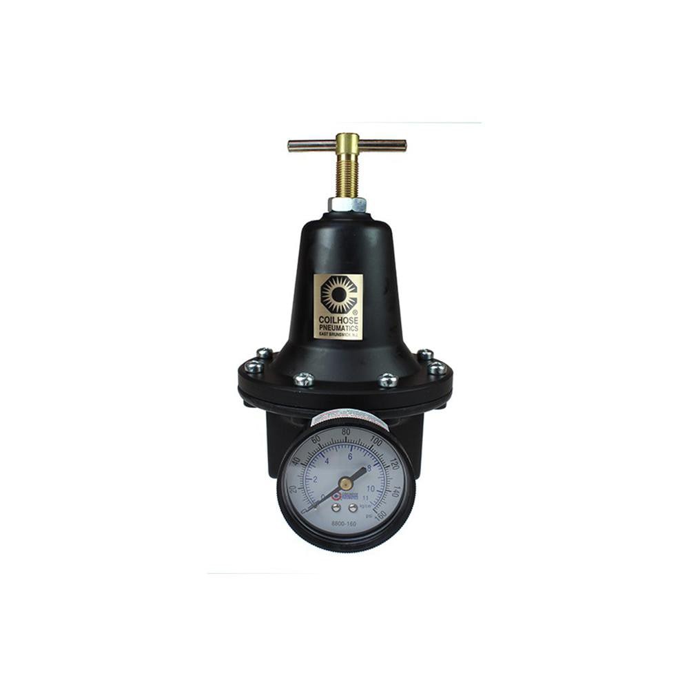 Compressed Air Regulator: 3/8" NPT, 250 Max psi, Heavy-Duty T-Handle