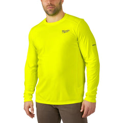 Work Shirt: General Purpose, Long Sleeve, 2X-Large, Polyester, High-Visibility Yellow