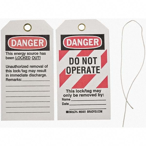 Do Not Operate Tag: 5-3/4" High, 3" Wide, Paper, "DANGER"