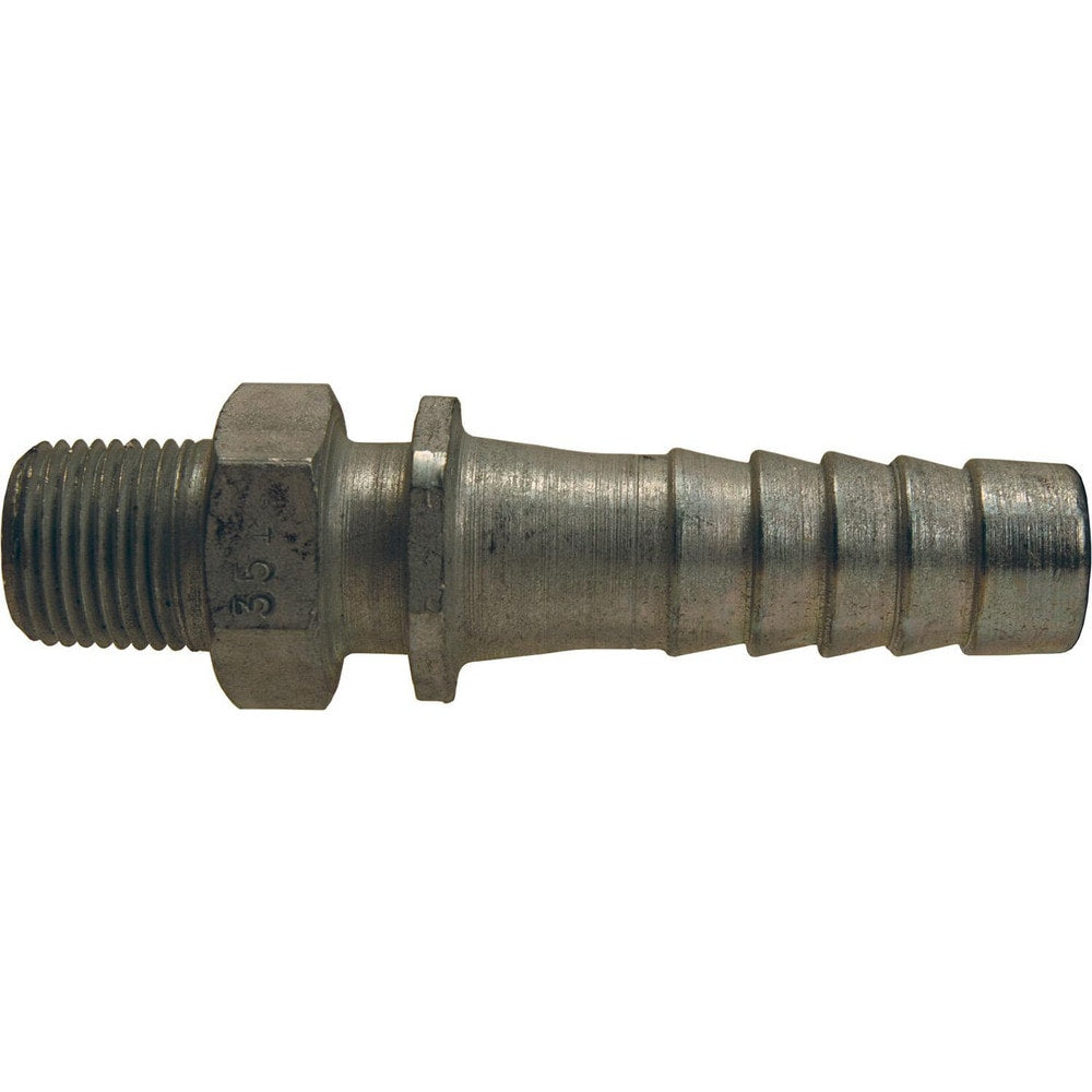 Barbed Hose Fittings; Fitting Type: Nipple, Hose Barb; Material: Plated Steel; Thread Standard: NPT; Thread Size: 1; End Connection: Hose Barb x Male NPT; Hose Inside Diameter (Inch): 3/4; Hose Outside Diameter: 3/4