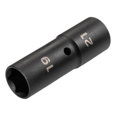 Impact Socket: 1/2" Drive, 19 mm Socket, Hex Drive