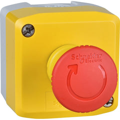 Pushbutton Control Stations; Control Station Type: Control Station; Number of Operators: 1; Legend Markings: No Legend; Switch Action: Turn to Release; Contact Configuration: NO/NC; Operator Type: Mushroom Head