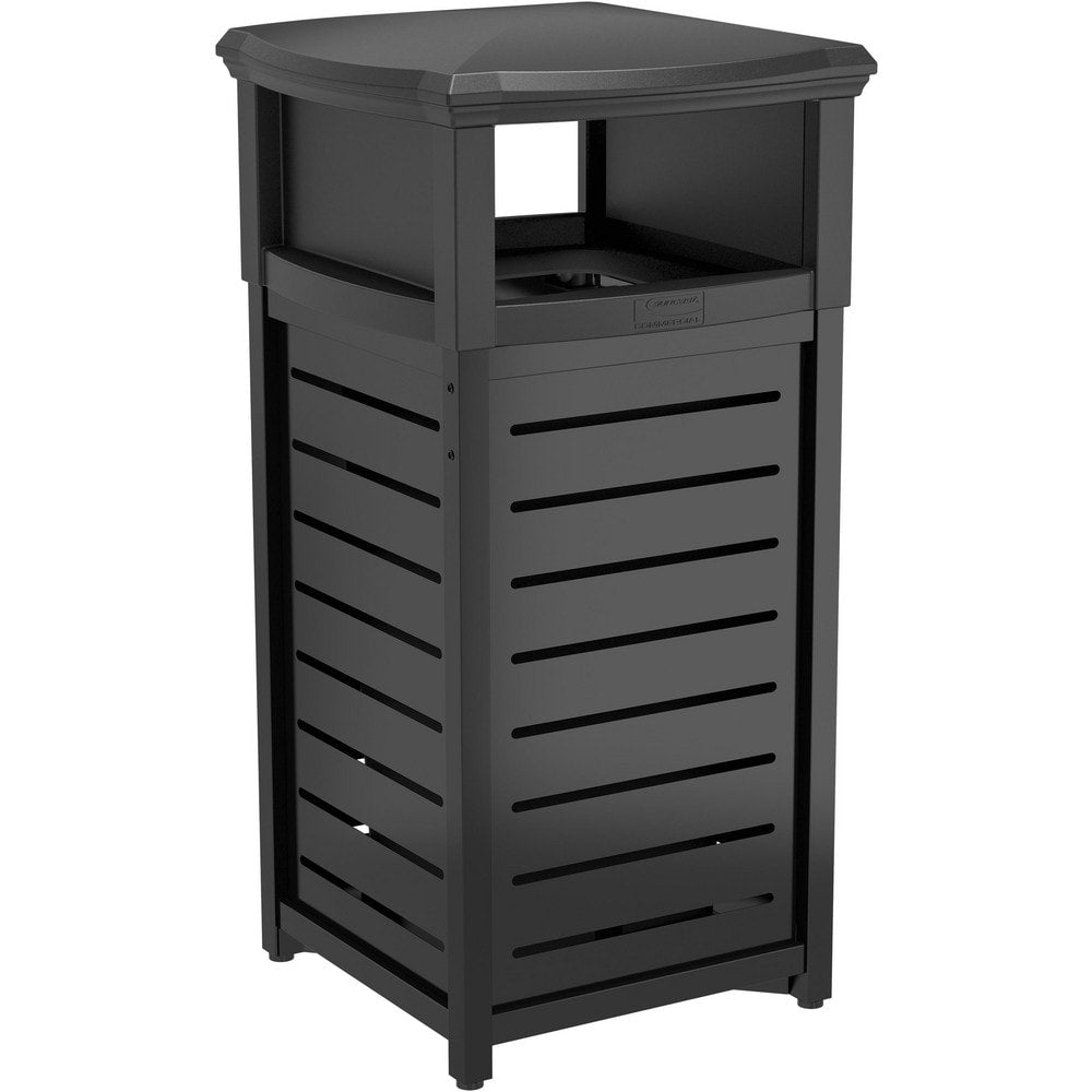 Trash Cans & Recycling Containers; Type: Outdoor; Container Capacity: 30; Container Shape: Round; Lid Type: Dome; Container Material: Steel; Color: Black; Material: Steel