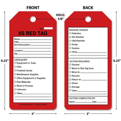 Quality Control Tag: Rectangle, 6-1/4" High, Synthetic Paper, "Blank"