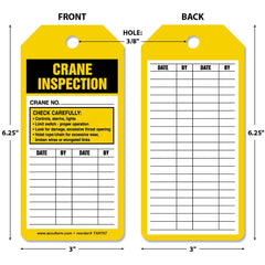 Inspection Tag: Rectangle, 6-1/4" High, Synthetic Paper, "Blank"