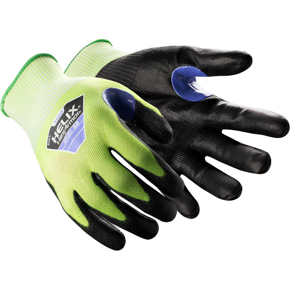 Cut, Puncture & Abrasion-Resistant Gloves: Helix Helix, Size X-Large, ANSI Cut A9, ANSI Puncture 4, Polyurethane, HPPE Blend