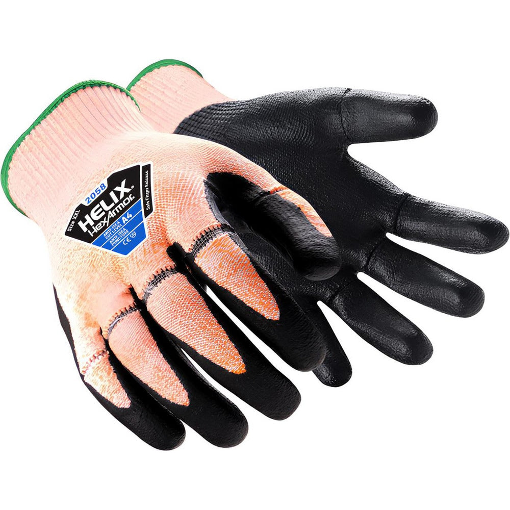 Cut, Puncture & Abrasion-Resistant Gloves: Helix Helix, Size Large, ANSI Cut A4, ANSI Puncture 4, Polyurethane, HPPE Blend