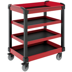 Utility Utility Cart: 36" Long, 36" Wide, Steel, 600 lb Capacity, Carmine Red