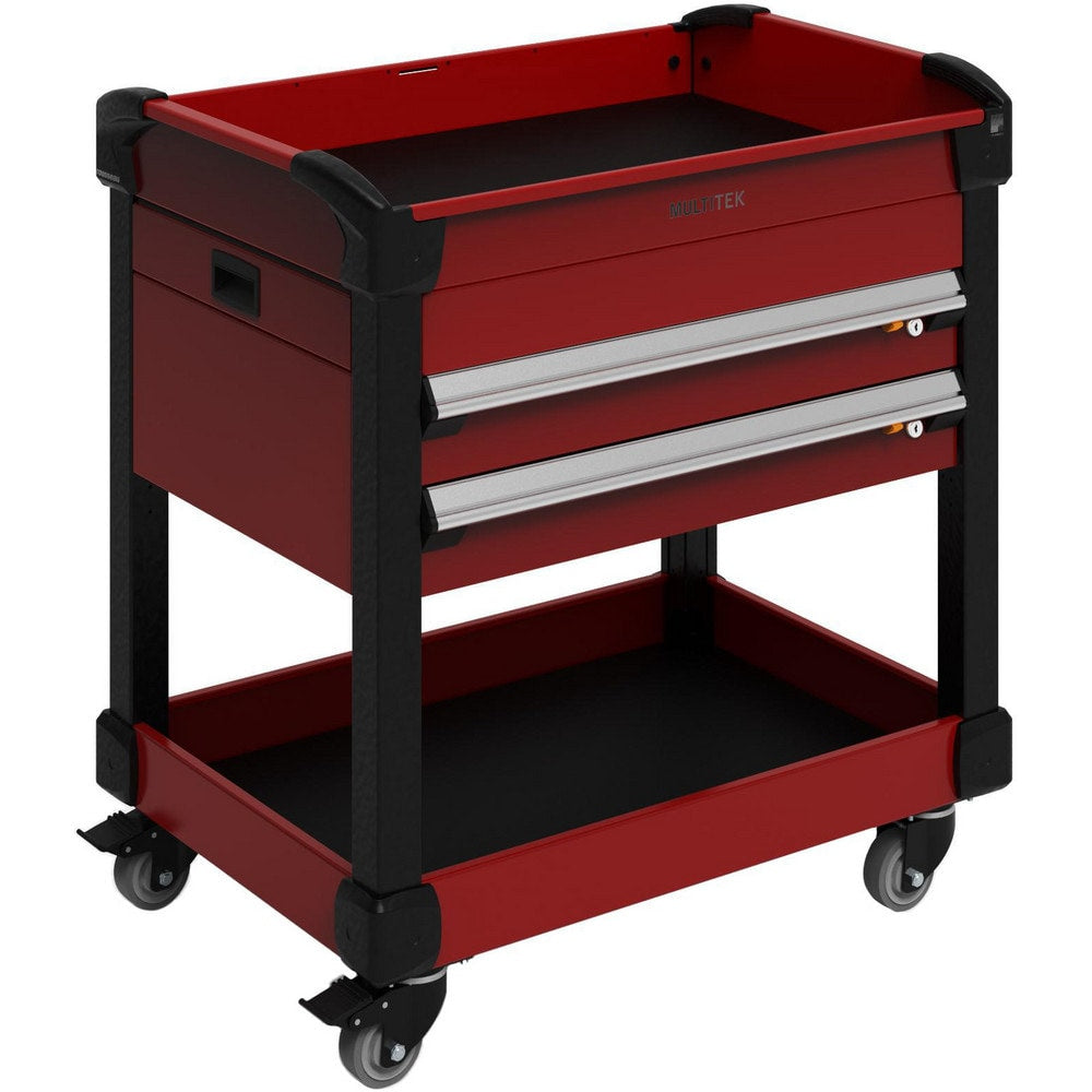 Utility Utility Cart: 31" Long, 31" Wide, 600 lb Capacity, Carmine Red