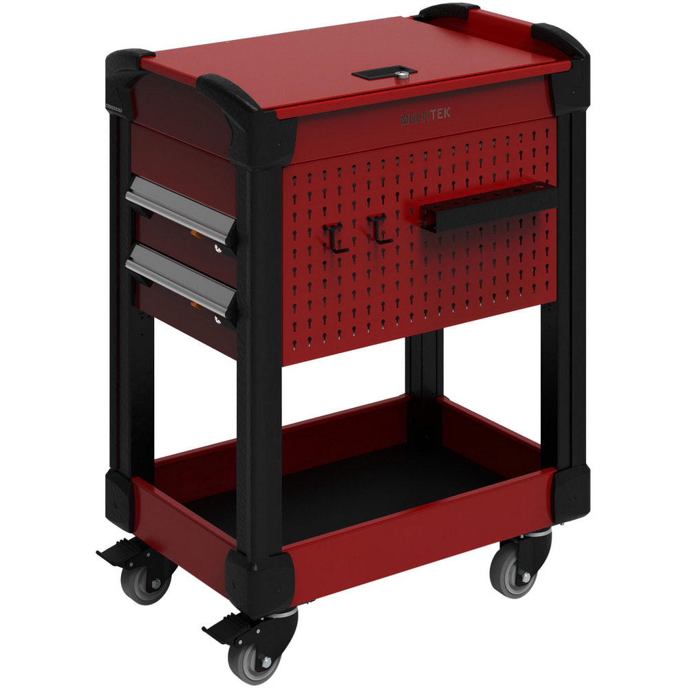 Utility Utility Cart: 25" Long, 25" Wide, 600 lb Capacity, Carmine Red