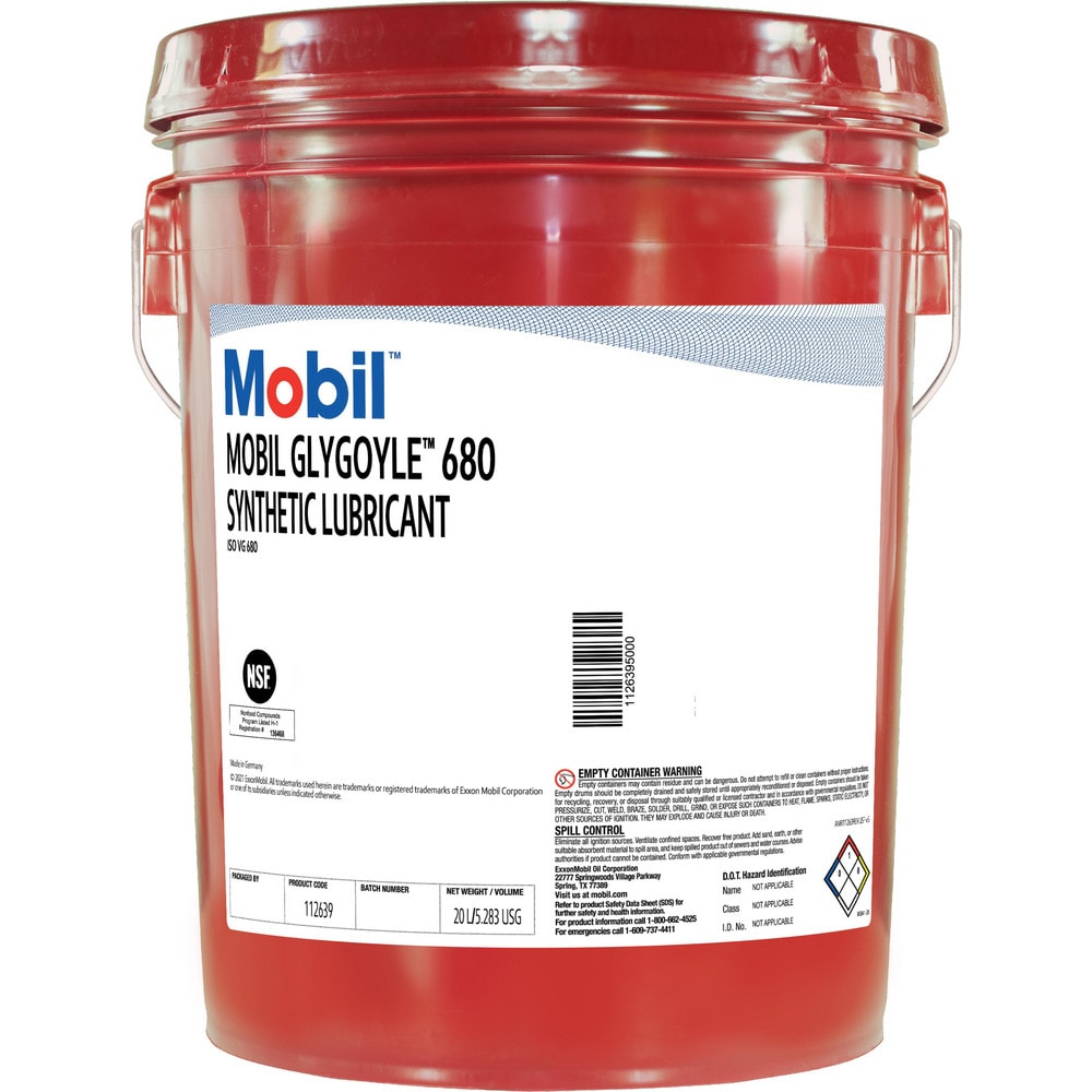 Mobil Fluid Glygoyle 680 Synthetic Gear Oil: 5.00 gal Pail, ISO 680