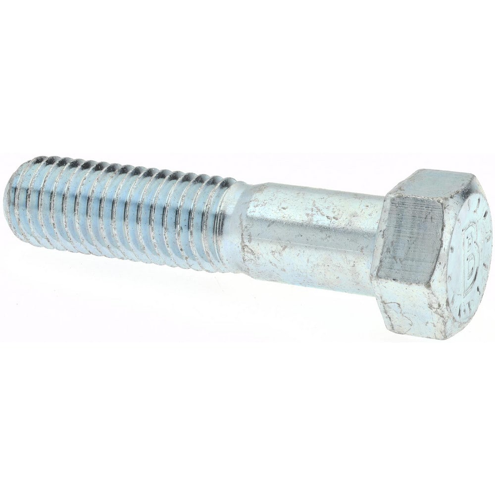 Hex Head Cap Screw: 9/16-12, 1-1/2" Length Under Head, Grade 9 Alloy Steel, Clear Zinc Chromate Finish