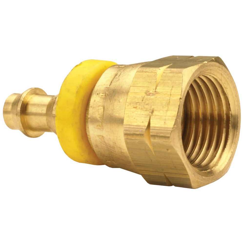 Barbed Push-On Hose Fittings; Fitting Type: Female Swivel; Inside Diameter (Inch): 3/8; Material: Brass; Thread Standard: UNF; Thread Size: 5/8-18; Barb Size: 3/8