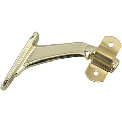 Brackets; Bracket Type: Handrail Bracket; Mount Type: Screw-On; Length (Inch): 3.19 in; Bracket Material: Zinc; Load Capacity: 100; Overall Width: 1.28 in; Finish: Brass