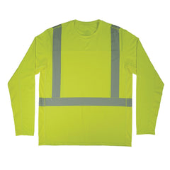 Work Shirt: Cooling Work Shirt, Long Sleeve, 2X-Large, Polyester & Spandex, Lime, 0 Pocket