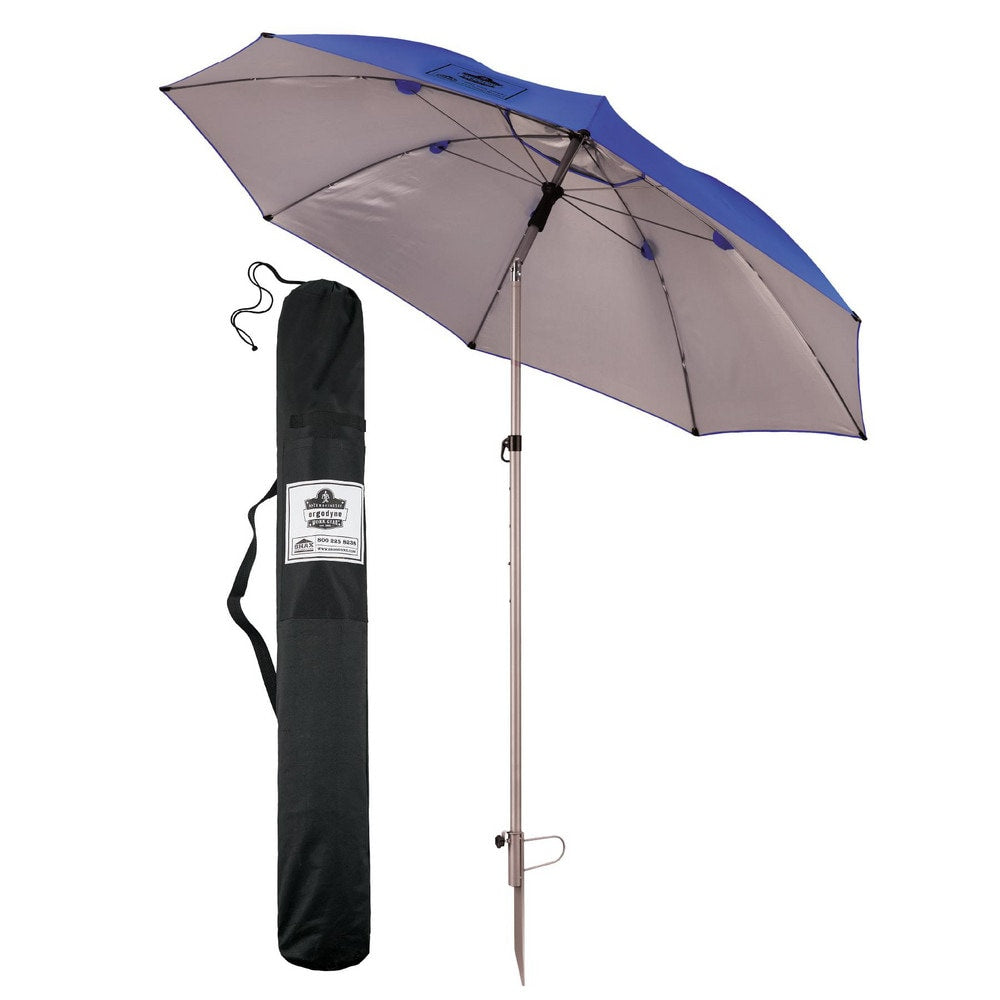 Umbrellas; Type: Umbrella; Diameter (Inch, Fraction): 90; Color: Blue; Length (Inch): 96; Material: Polyester; Features: Vented, Adjustable; Handle Material: Steel; Hazard Risk Category HRC (HRC): 0