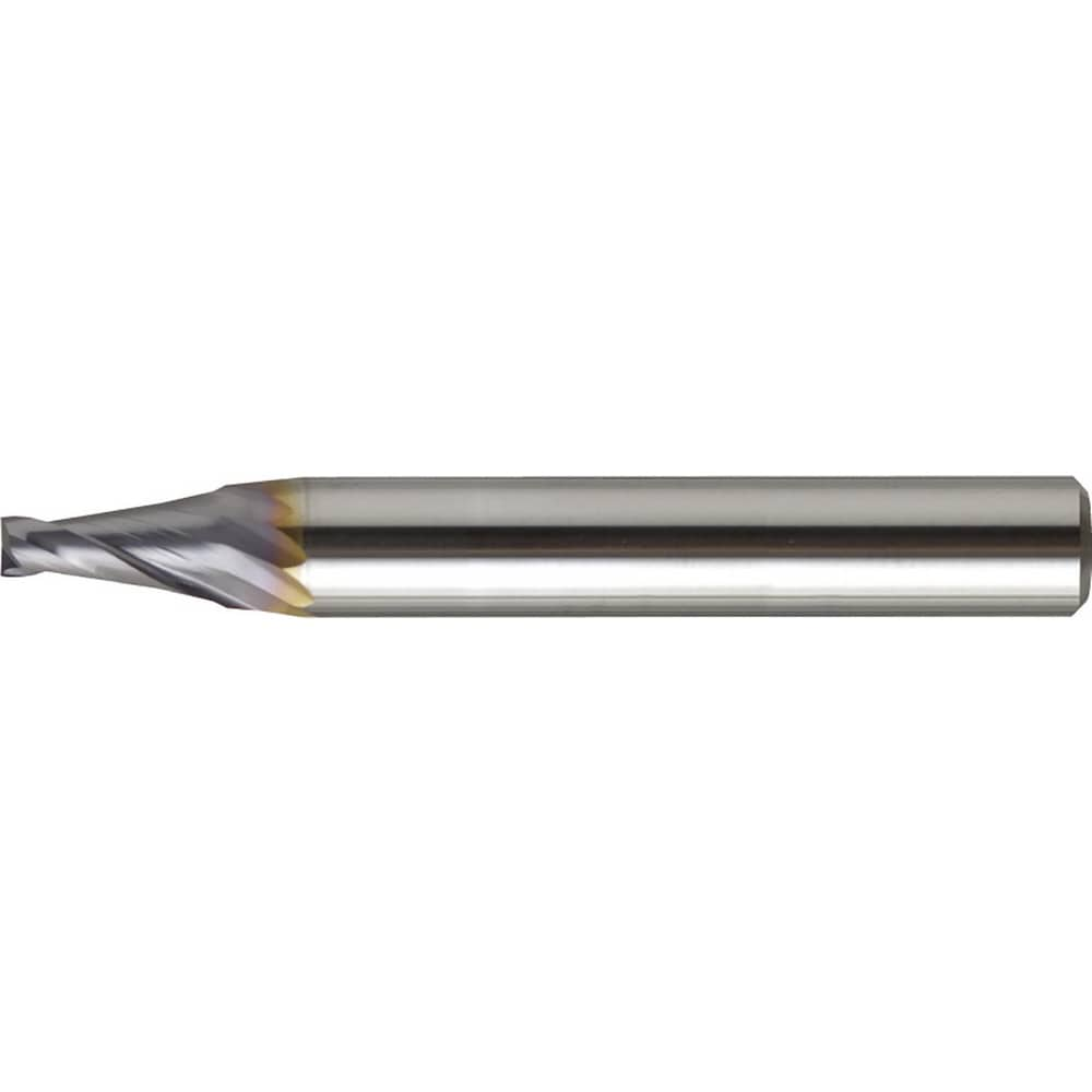 Tapered End Mill: 5 deg Angle per Side, 0.20 mm Small Dia, 0.80 mm LOC, 4 Flute, Square End