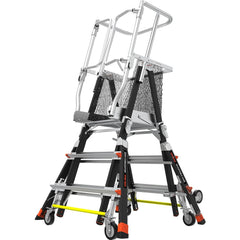 4 Step Fiberglass Foldable Step Ladder: Type IAA 375 lb Capacity 5' Height