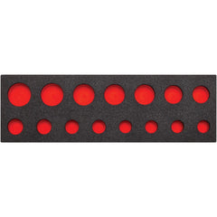 Tool Box Case & Cabinet Inserts; Type: Foam Insert; For Use With: J47114; Material Family: Polyethylene; Width (Inch): 16; Depth (Inch): 5; Height (Inch): 1-1/4; Color: Black/Red; Material: Polyethylene