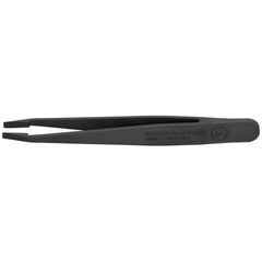 Tweezers; Tweezer Type: ESD Safe; Pattern: Serrated Blunt Tip; Material: Plastic; Tip Type: Blunt; Tip Shape: Square; Overall Length (Inch): 4-1/2; Grip Style: Smooth