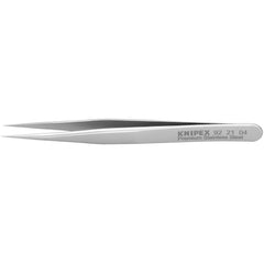 Tweezers; Tweezer Type: Fine Point; Pattern: Smooth Pointed Tip and Serrated Bent Tip; Material: Stainless Steel; Tip Type: Extra Fine; Tip Shape: Pointed; Overall Length (Inch): 3-1/2; Grip Style: Smooth