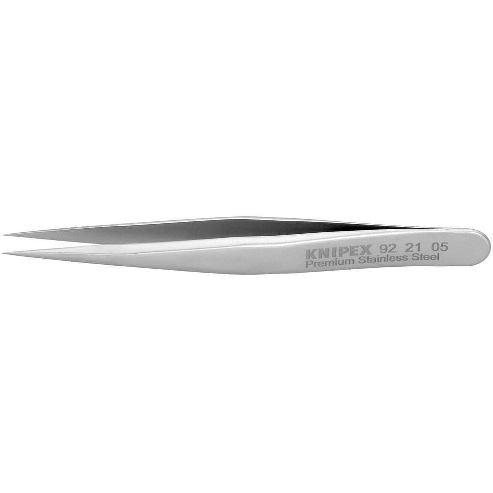 Tweezers; Tweezer Type: Fine Point; Pattern: Smooth Pointed Tip and Serrated Bent Tip; Material: Stainless Steel; Tip Type: Extra Fine; Tip Shape: Pointed; Overall Length (Inch): 2-3/4; Grip Style: Smooth