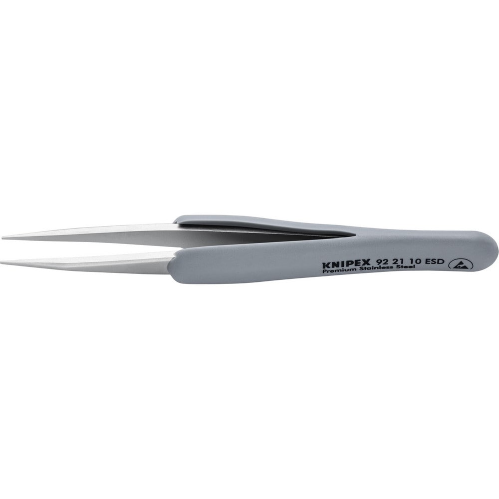 Tweezers; Tweezer Type: ESD Safe; Pattern: Smooth Pointed Tip and Serrated Bent Tip; Material: Stainless Steel; Tip Type: Pointed; Tip Shape: Pointed; Overall Length (Inch): 5-1/4; Grip Style: Smooth