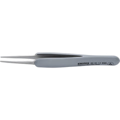 Tweezers; Tweezer Type: ESD Safe; Pattern: Serrated Blunt Tip; Material: Stainless Steel; Tip Type: Blunt; Tip Shape: Pointed; Overall Length (Decimal Inch): 4; Grip Style: Smooth