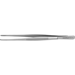 Tweezers; Tweezer Type: Utility; Pattern: Serrated Blunt Tip; Material: Stainless Steel; Tip Type: Blunt; Tip Shape: Pointed; Overall Length (Decimal Inch): 8; Grip Style: Smooth