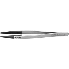 Tweezers; Tweezer Type: Fine Point; Pattern: Smooth Pointed Tip and Serrated Bent Tip; Material: Stainless Steel; Tip Type: Extra Fine; Tip Shape: Pointed; Overall Length (Inch): 5-1/4; Grip Style: Smooth