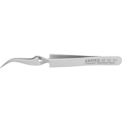 Tweezers; Tweezer Type: Fine Point; Pattern: Smooth Pointed Tip and Serrated Bent Tip; Material: Stainless Steel; Tip Type: Extra Fine; Tip Shape: Pointed; Overall Length (Inch): 4-1/2; Grip Style: Smooth